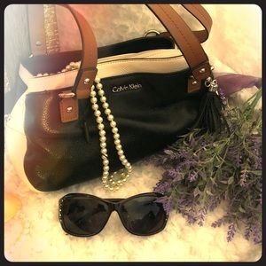 Calvin Klein small leather satchel VINTAGE